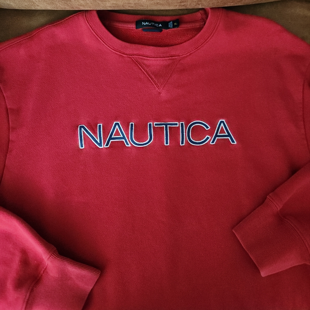 Vintage Nautica Vibrant Red Crewneck